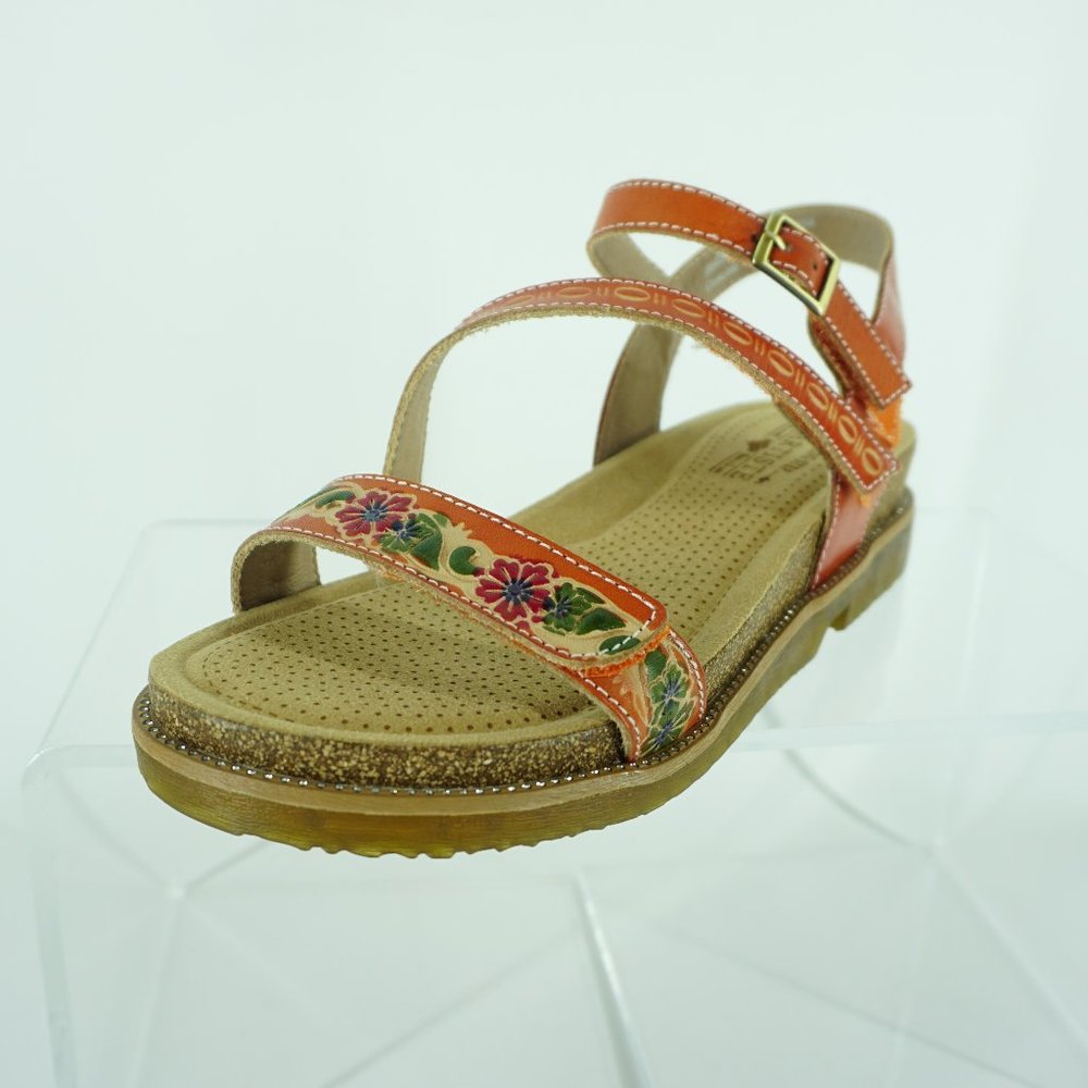 L’ARTISTE By Spring Step Leather Sandals Dialog Multi Color Women’s Shoe Size 9